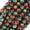 Galaxy Multicolor Sea Sediment Imperial Jasper Round Beads 15