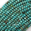 Faceted Brown Matrix Blue Turquoise Rondelle Button Beads 15