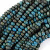 Brown Blue Turquoise Rondelle Buttons Beads Gemstone 15.5