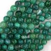 AA Green Fire Agate Round Beads Gemstone 15.5