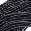 AA Matte Black Onyx Rondelle Button Beads Gemstone 15.5
