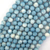 Faceted Blue Larimar Quartz Round Beads 15