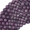 Natural Purple Lepidolite Round Beads 15