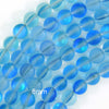 Mystic Aura Matte Light Blue Quartz Round Beads Gemstone 15