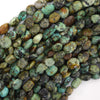 6mm - 8mm natural green african turquoise pebble nugget beads 15.5