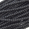 AA Matte Black Onyx Rondelle Button Beads Gemstone 15.5
