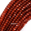 AA Faceted Red Carnelian Rondelle Button Beads 15.5
