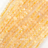 Natural Faceted Yellow Citrine Rondelle Button Beads 15