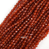 AA Faceted Red Carnelian Round Beads Gemstone 14