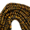 Natural Tiger Eye Rondelle Button Beads Gemstone 15