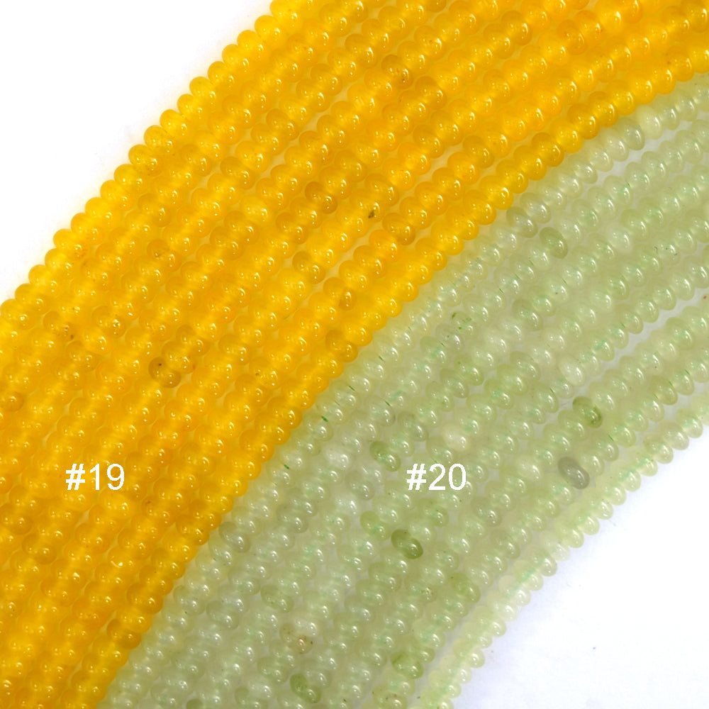 2x4mm Colored Mountain Jade Rondelle Button Spacer Beads Gemstone 15" Strand 4mm - Eagle Beadz