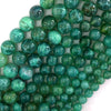 AA Green Fire Agate Round Beads Gemstone 15.5