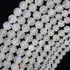 AA Natural Blue Flash White Moonstone Round Beads 15.5