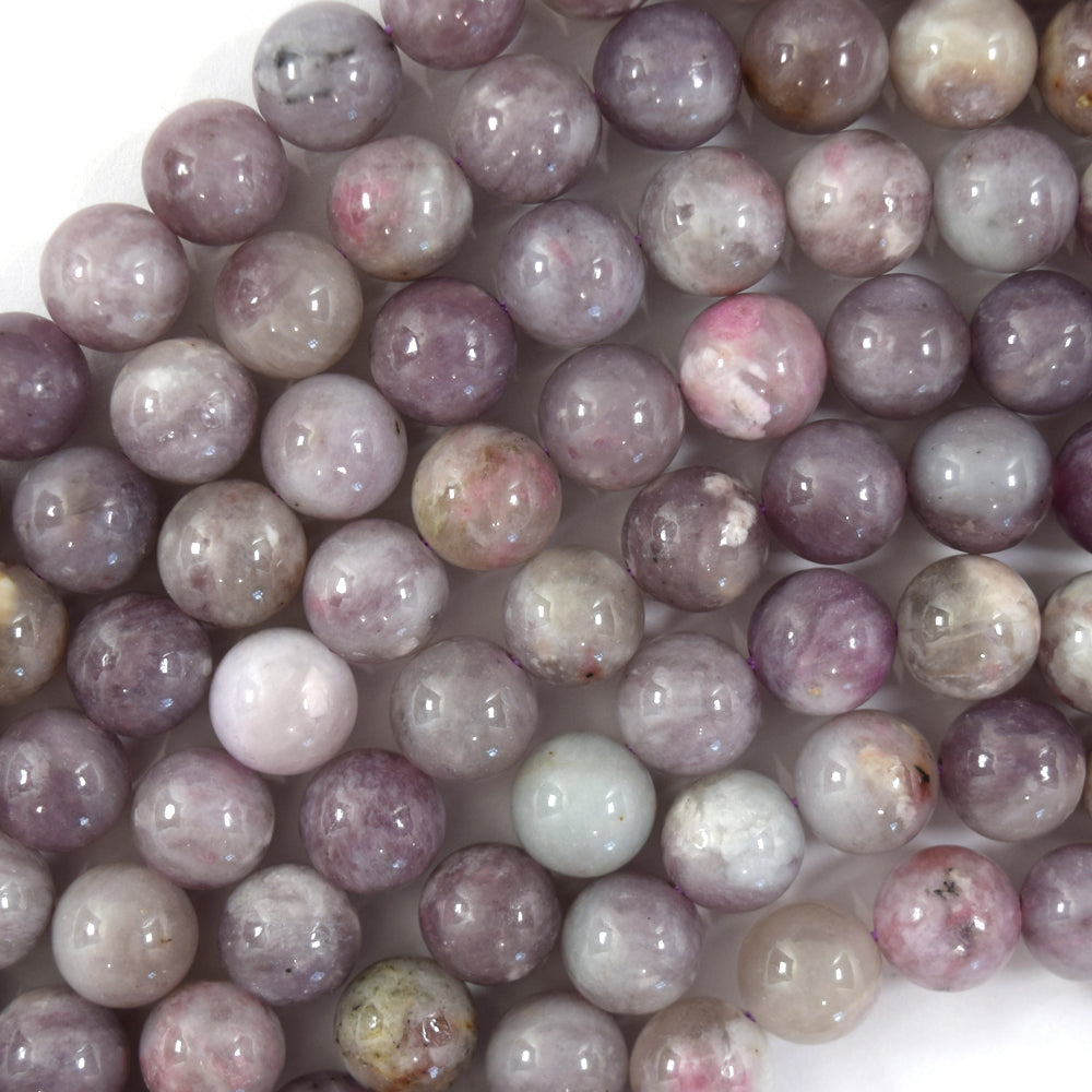 Natural Plum Blossom Tourmaline Round Beads Gemstone 15" Strand 6mm 8mm 10mm