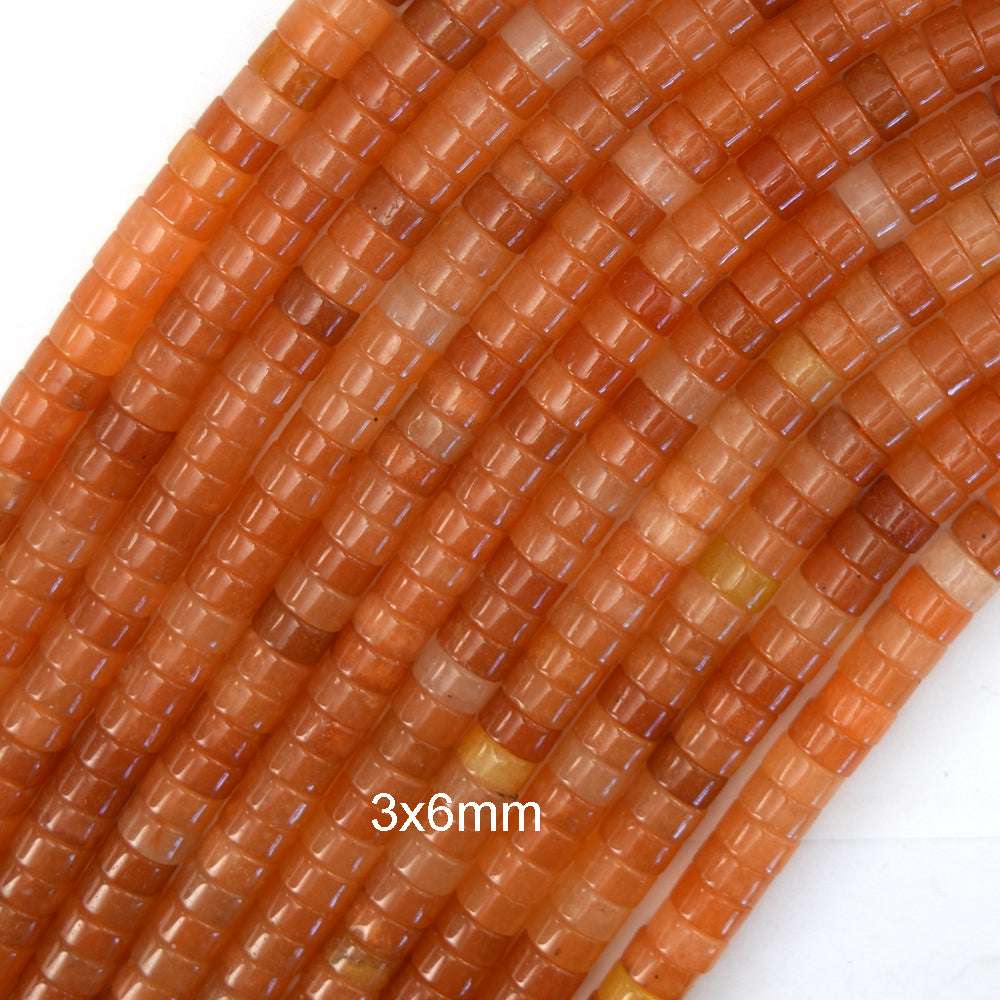 3x6mm Natural Heishi Disc Beads 15" Strand Labradorite Map Red Jasper Dalmatian