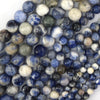 Natural White Blue Sodalite Round Beads Gemstone 15