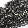Black Gray Mother Of Pearl MOP Round Beads Gemstone 15.5