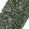 Natural Micro Faceted Green Seraphinite Round Beads 15.5