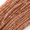 Natural Faceted Orange Sunstone Rondelle Button Beads 15.5