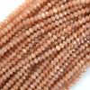 Natural Faceted Orange Sunstone Rondelle Button Beads 15.5