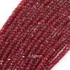 4mm genuine faceted red ruby rondelle button beads 16