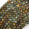 Natural Faceted Rainforest Green Rhyolite Round Beads 15