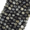 AA Natural Gray Hawk Eye Round Beads 15.5