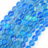 Mystic Aura Matte Light Blue Quartz Round Beads Gemstone 15