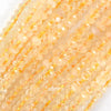 Natural Faceted Yellow Citrine Rondelle Button Beads 15