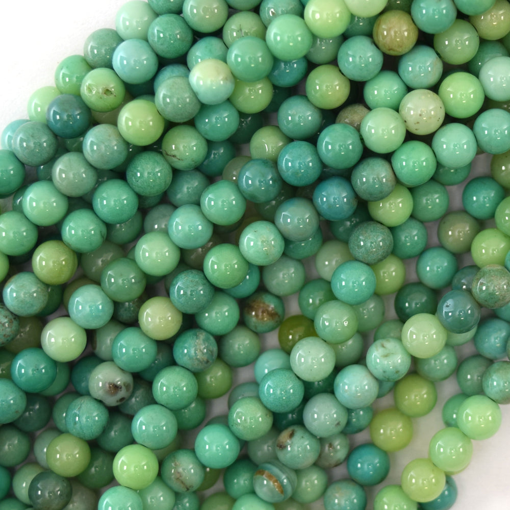 Natural Green Chrysoprase Round Beads 15.5" Strand 3mm 4mm 6mm 8mm 10mm