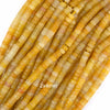 2x4mm natural yellow jade heishi disc beads 15.5