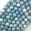 Faceted Blue Larimar Quartz Round Beads 15