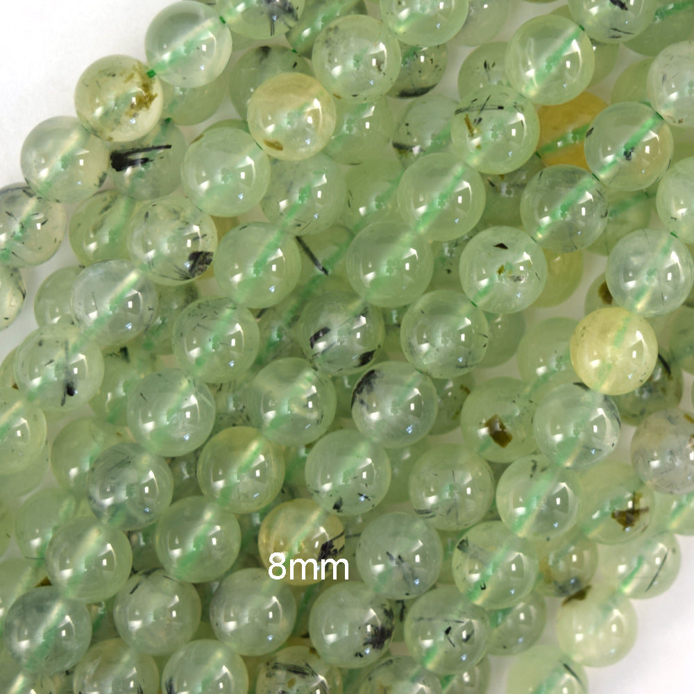 Natural Green Prehnite Round Beads Gemstone 15.5" 4mm 6mm 8mm 10mm 12mm S1 - Eagle Beadz
