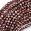 Mystic Titanium Faceted Red Jasper Round Beads 15