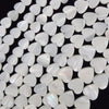 White Mother Of Pearl MOP Heart Beads Gemstone 15.5