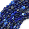 Natural Blue Lapis Lazuli Pebble Nugget Beads 15.5