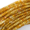 Natural Yellow Jade Rondelle Button Beads 15