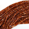 Natural Orange Red Carnelian Heishi Disc Beads 15.5