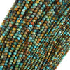 Natural Genuine Brown Green Blue Turquoise Round Beads 15.5