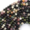 Natural Watermelon Tourmaline Round Beads 15.5