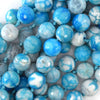 10mm faceted light blue agate round beads 14