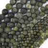 Natural Matte Green Taiwan Jade Round Beads 14.5