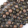 Natural Blue Gray Opal Round Beads Gemstone 15