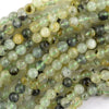 Natural Yellow Green Prehnite Round Beads Gemstone 15.5