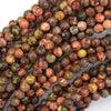 Natural Red Leopard Skin Jasper Round Beads 15
