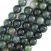 Natural Green Moss Agate Round Beads Gemstone 15