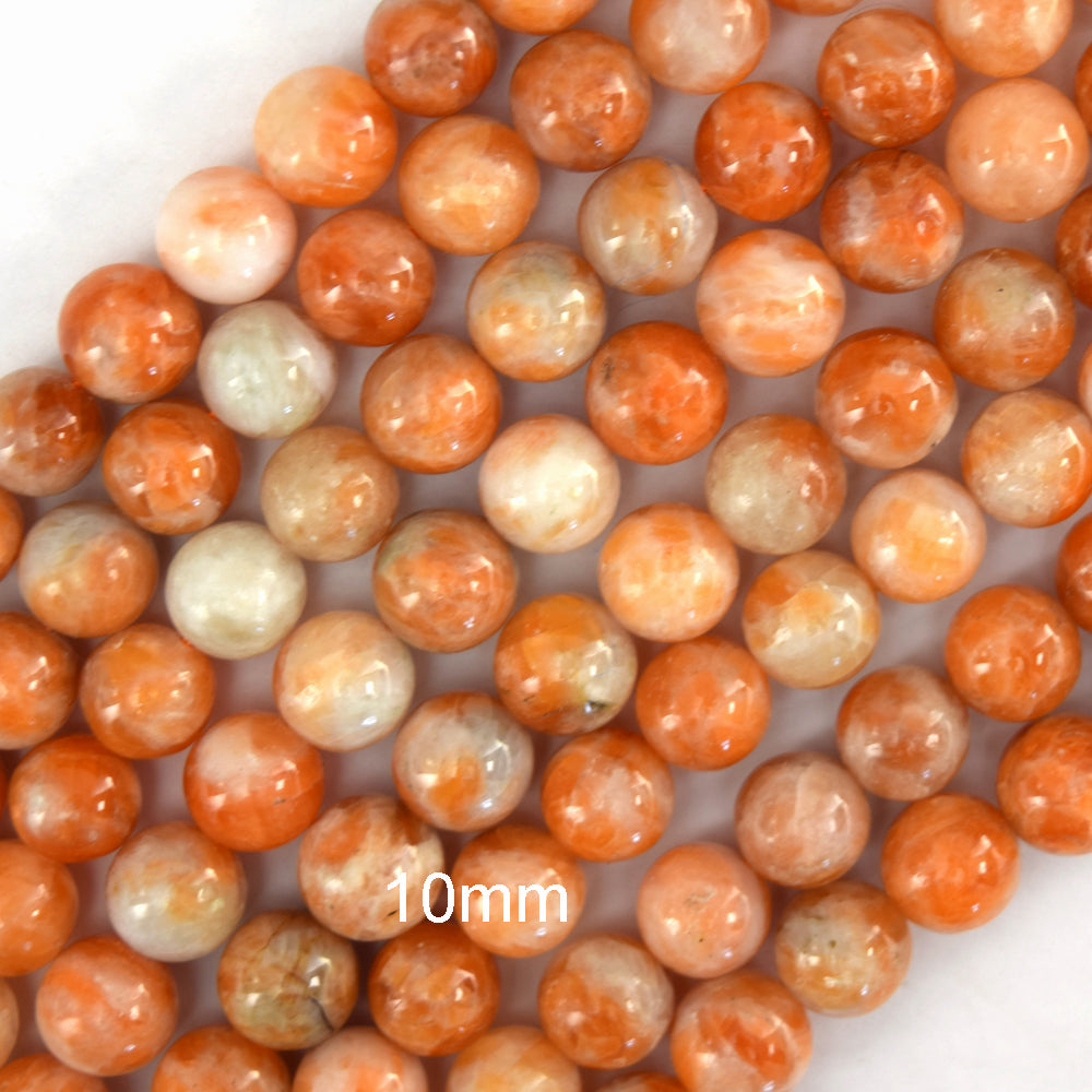 Natural Orange Calcite Round Beads Gemstone 15.5" Strand 4mm 6mm 8mm 10mm 12mm - Eagle Beadz