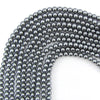Silver Shell Pearl Round Beads Gemstone 15.5