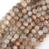 Natural Black Gold Super Seven Rutilated Quartz Round Beads 15