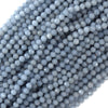 Natural Faceted Blue Angelite Round Beads Gemstone 15.5